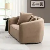 Keith Loveseat with 2 Pillows in Brown Chenille