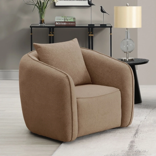 Keith Accent Chair w/ Pillow in Brown Chenille