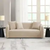 Keith Sofa with 3 Pillows in Beige Chenille