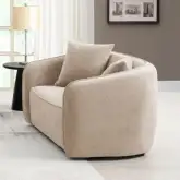 Keith Loveseat with 2 Pillows in Beige Chenille