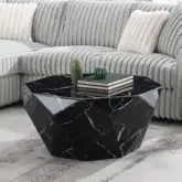 Dara Coffee Table in Glass Top & Black Finish