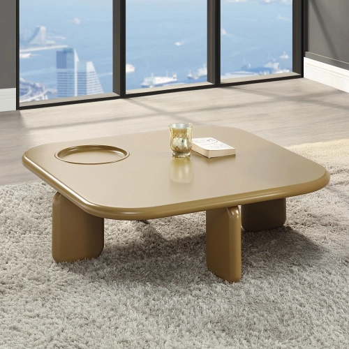 Joane Coffee Table in Gloss Yellowish Brown Finish