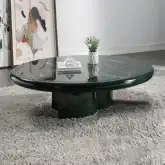 Ronald Coffee Table in Marble Pattern High Gloss Dark Green Finish