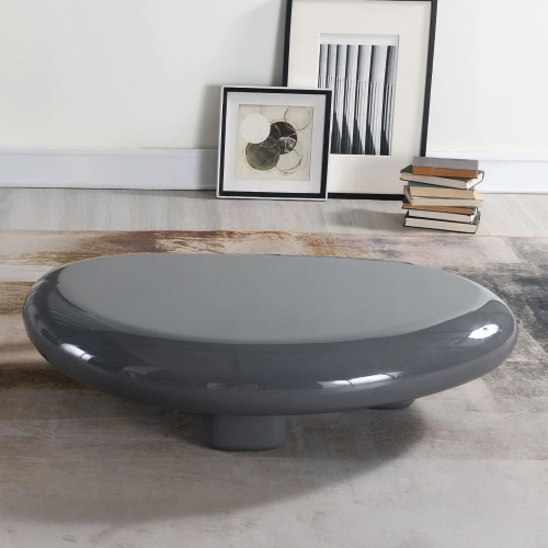 Charlene Coffee Table in High Gloss Gray Finish