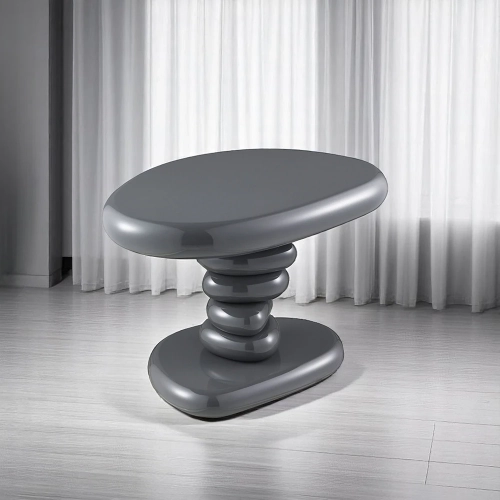 Charlene End Table in High Gloss Gray Finish
