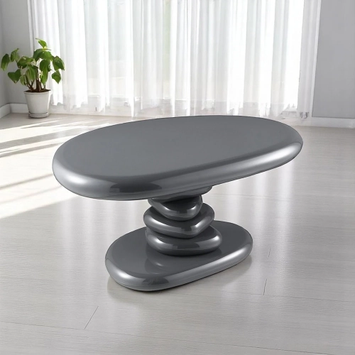 Charlene End Table in High Gloss Gray Finish