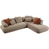 Carrick Sectional Sofa with Right Facing Chaise in Beige Mesh Fabric