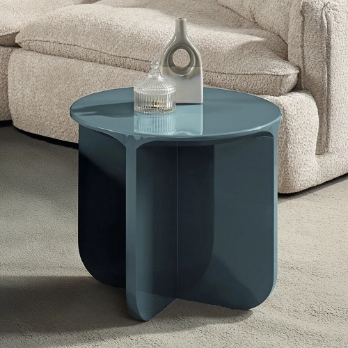 Lamond End Table in High Gloss Teal Finish
