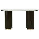 Ranger Sofa Table in White Faux Marble & Espresso Finish