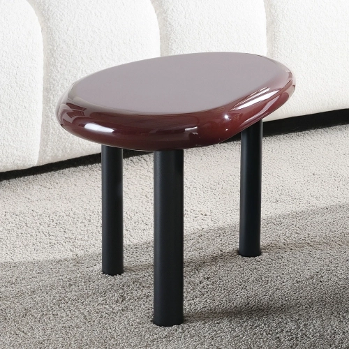 Eddie End Table in High Gloss Red Finish