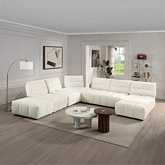 Loanna Modular Sectional Sofa Armless Loveseat in Beige Linen