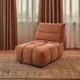 Loanna Modular Sectional Sofa Unit Armless Chair in Coral Red Linen