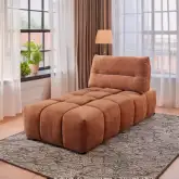 Loanna Modular Sectional Sofa Unit Chaise in Coral Red Linen
