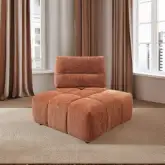 Loanna Modular Sectional Sofa Unit Wedge in Coral Red Linen