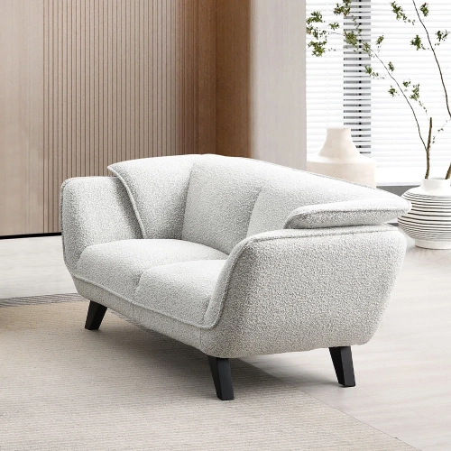 Nayeli Loveseat in Light Gray Boucle Fabric