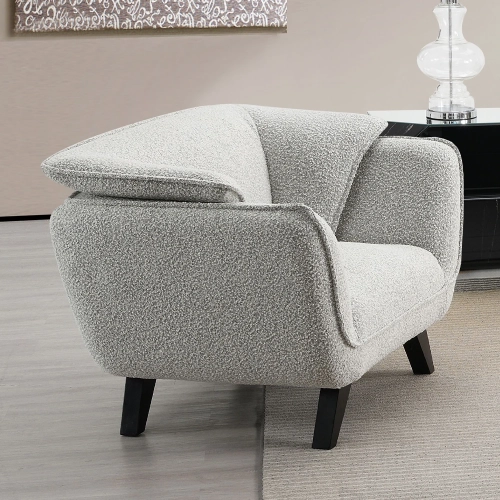 Nayeli Accent Chair in Light Gray Boucle Fabric
