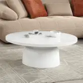 Zaid Coffee Table in White High Gloss Engineered Marble