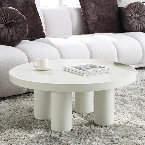Sanat Coffee Table in White Finish Wood