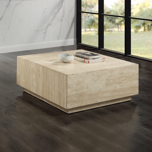 Deon Coffee Table in Natural Beige Travertine