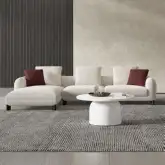 Mardi Sectional Sofa with Left Chaise in Beige Tweed Fabric