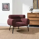Mardi Accent Chair in Maroon Tweed Fabric