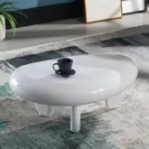 Wylie End Table in High Gloss White Finish