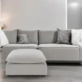 Marisa Modular Sectional Sofa Unit Ottoman in Beige Boucle