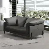 Tadi Loveseat in Black Top Grain Leather