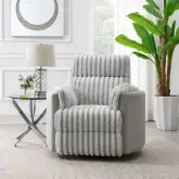 Emee Manual Swivel Glider Recliner in Gray Corduroy Fabric