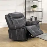 Zubaida Power Glider Recliner in Dark Gray Microfiber