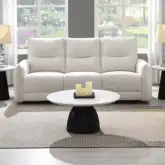 Lalisa Power Recline Sofa with USB Port in Cream Chenille