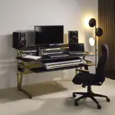 Saida Music Desk in Black & Champagne Finish