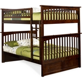 Columbia Bunk Bed Full Over Full in Antique Walnut