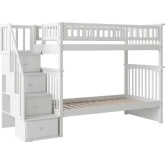 Columbia Staircase Bunk Bed Twin Over Twin in White