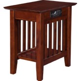 Mission Chair Side Table w/ Charger in Walnut