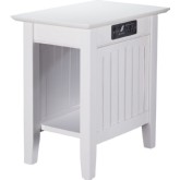 Nantucket Chair Side Table w/ Charger in White
