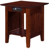 Nantucket End Table w/ Charger in Walnut