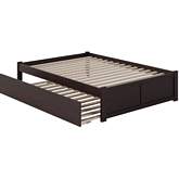 Urban Concord Full Bed w/ Flat Panel Footboard & Trundle in Espresso