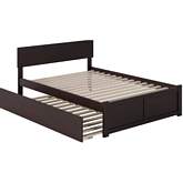 Orlando Full Bed w/ Flat Panel Footboard & Urban Trundle in Espresso