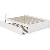 Orlando Full Bed w/ Flat Panel Footboard & Urban Trundle in White