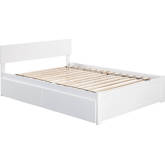 Orlando Queen Bed w/ Flat Panel Footboard & 2 Urban Bed Drawers in White