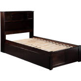 Newport Twin XL Bed w/ Flat Panel Footboard & 2 Under Bed Drawers in Espresso