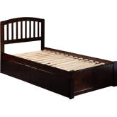 Richmond Twin XL Bed w/ Flat Panel Footboard & 2 Bed Drawers in Espresso