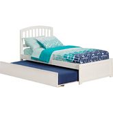 Richmond Twin Bed w/ Flat Panel Footboard & Urban Trundle in White