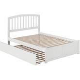 Richmond Full Bed w/ Flat Panel Footboard & Urban Trundle in White