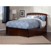 Richmond King Bed w/ Flat Panel Footboard & 2 Urban Bed Drawers in Antique Walnut