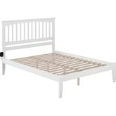 Mission Queen Bed w/ Open Footboard in White