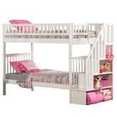 Woodland Staircase Bunk Bed Twin Over Twin in White
