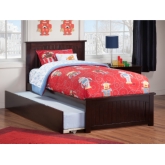 Nantucket Twin Bed w/ Matching Footboard & Urban Trundle Bed in Espresso
