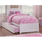 Nantucket Twin Bed w/ Matching Footboard & Urban Trundle Bed in White